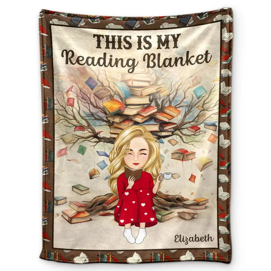 Book Tree This Is My Reading Blanket - Personalized Fleece Blanket Blanket The Next Custom Gift