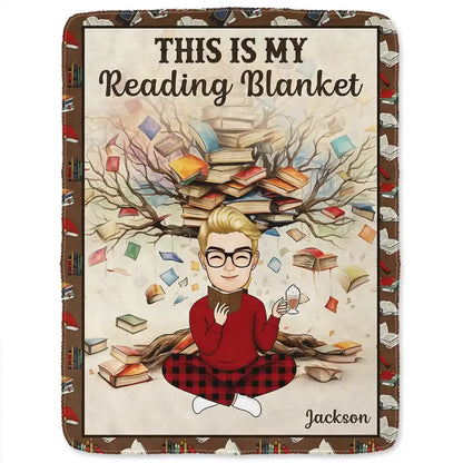 Book Tree This Is My Reading Blanket - Personalized Fleece Blanket Blanket The Next Custom Gift