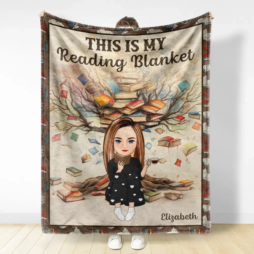 Book Tree This Is My Reading Blanket - Personalized Fleece Blanket Blanket The Next Custom Gift