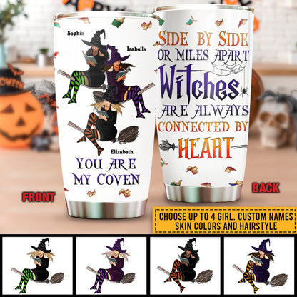 Book Witch Reading Witchery Bestie Halloween Friends BFF Side By Side Custom Tumbler