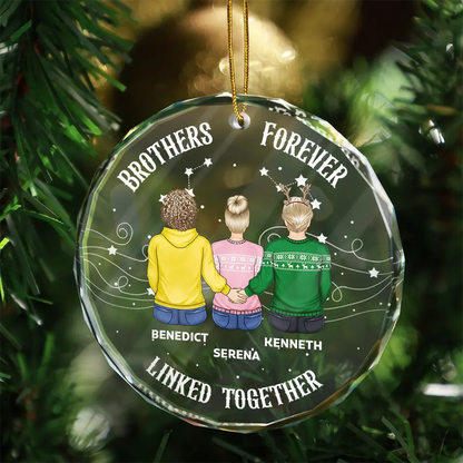 Brother Sister Forever Linked Together - Personalized Custom Shaped Acrylic Ornament