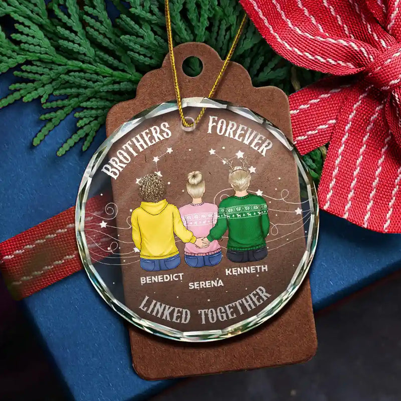 Brother Sister Forever Linked Together - Personalized Custom Shaped Acrylic Ornament