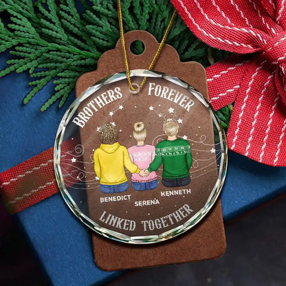 Brother Sister Forever Linked Together - Personalized Custom Shaped Acrylic Ornament