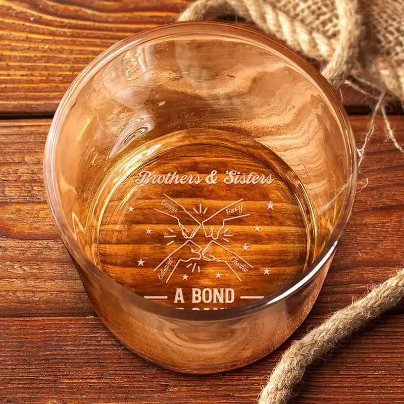 Brothers A Bond That Can't Be Broken - Personalized Engraved Whiskey Glass