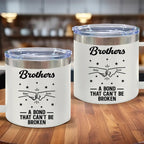 Brothers A Bond That Can't Be Broken - Personalized 14oz Stainless Steel Tumbler With Handle