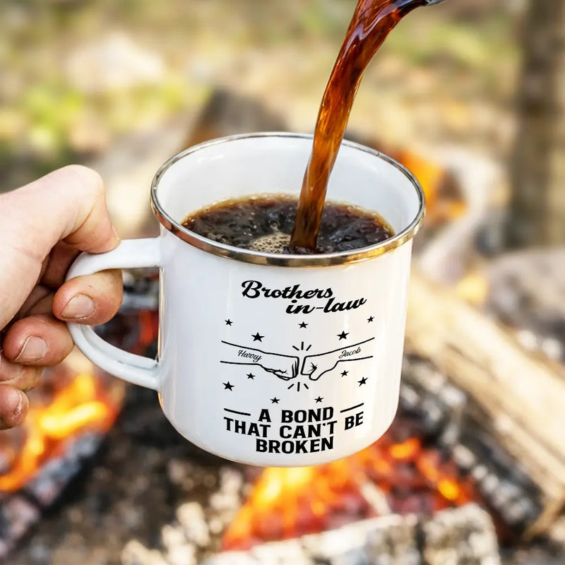 Brothers A Bond That Can't Be Broken - Personalized Enamel Mug