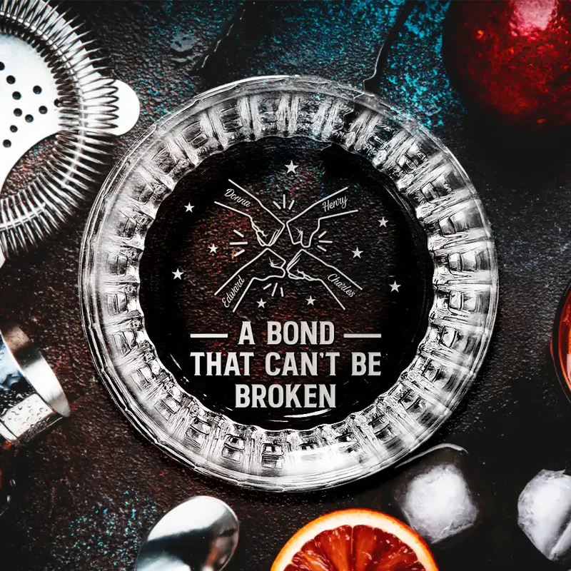 Brothers A Bond That Can't Be Broken - Personalized Rocks Whiskey Glass