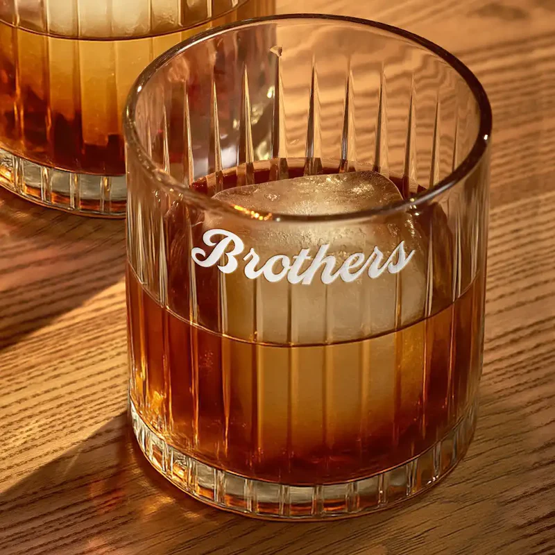 Brothers A Bond That Can't Be Broken - Personalized Rocks Whiskey Glass