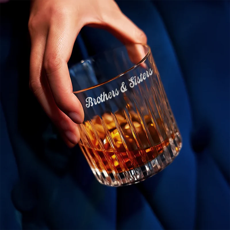Brothers A Bond That Can't Be Broken - Personalized Rocks Whiskey Glass