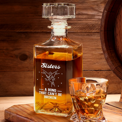 Brothers A Bond That Can't Be Broken - Personalized Square Whiskey Bottle
