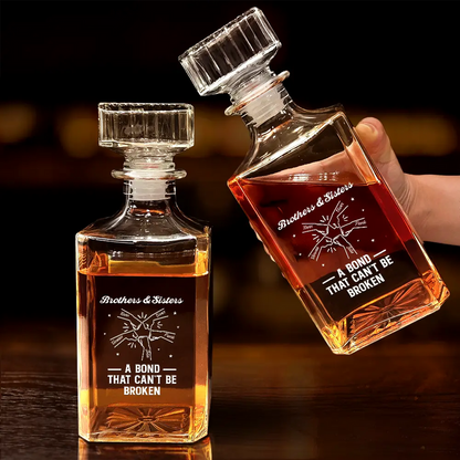 Brothers A Bond That Can't Be Broken - Personalized Square Whiskey Bottle