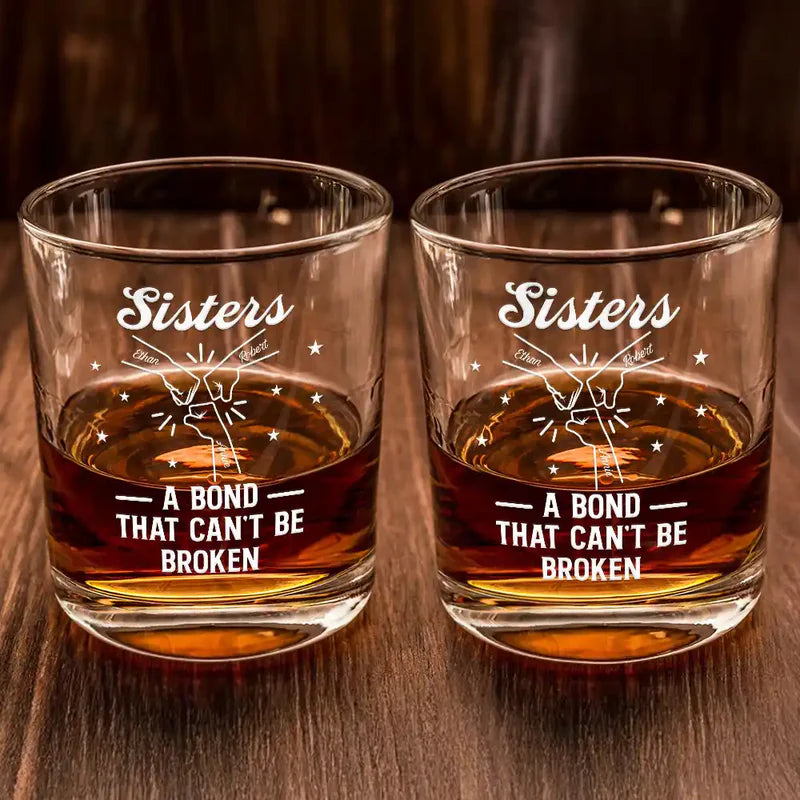 Brothers A Bond That Can't Be Broken - Personalized Whiskey Glass