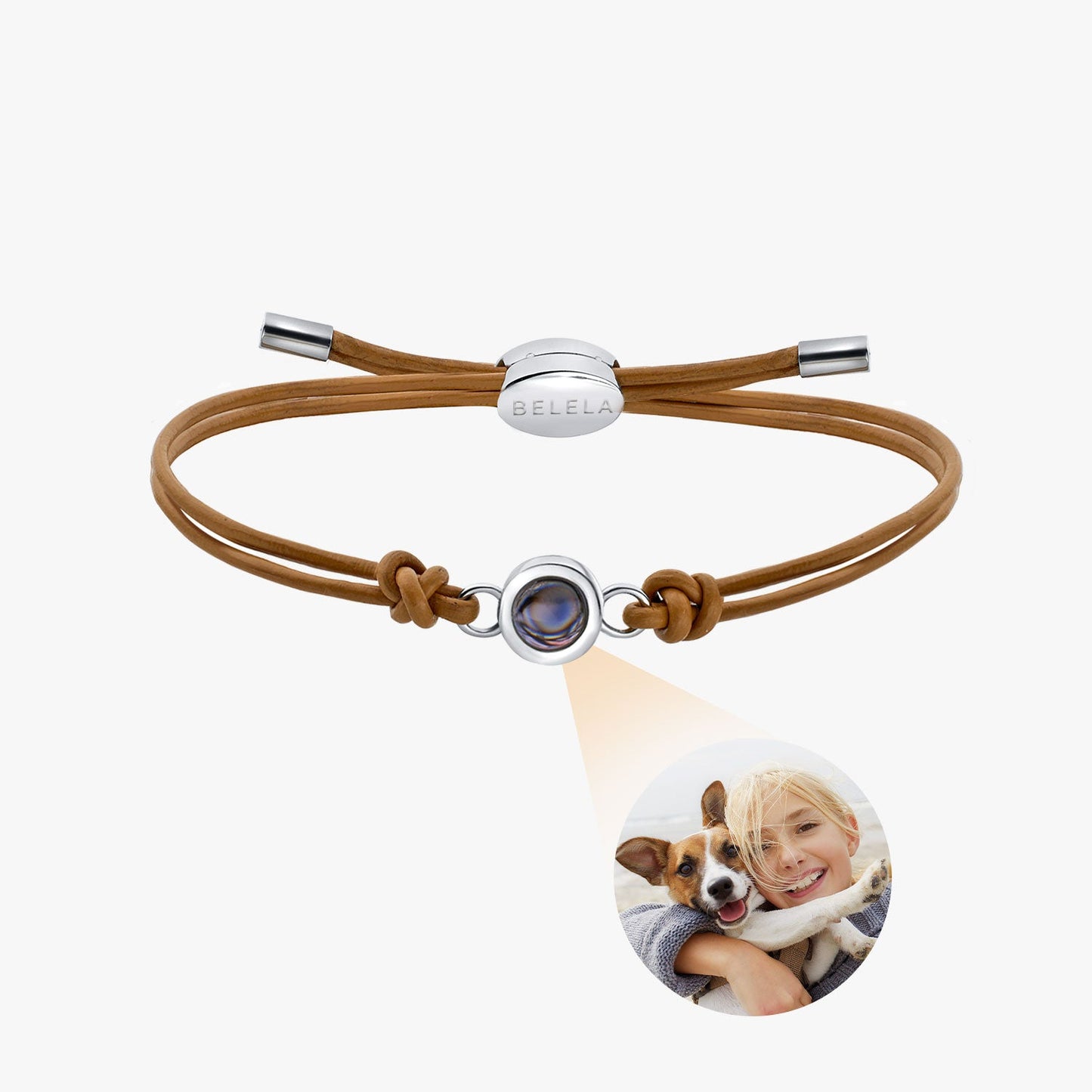 Personalized  Genuine Leather Photo Bracelet for Gift