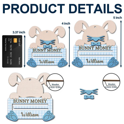 Bunny Money Holder - Personalized 2-Layered Wooden Ornament