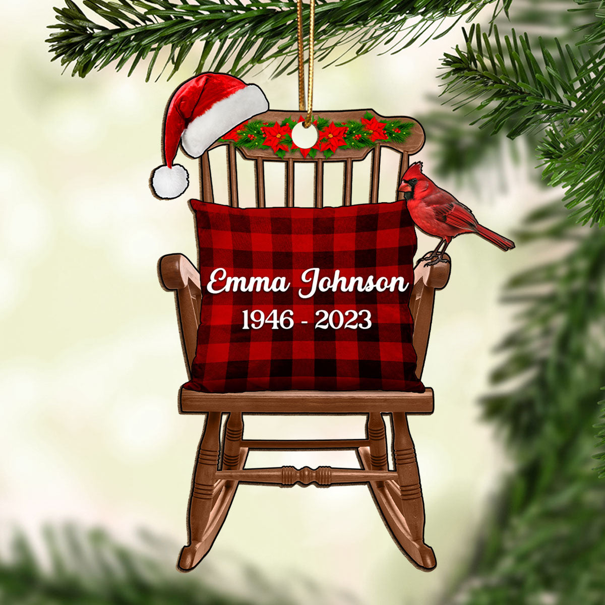 Memorial Keepsake Empty Chair For Lost Loved One Personalized Wooden Ornament