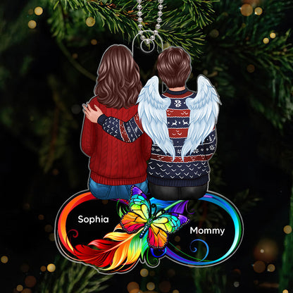 Family Memorial Sitting On Infinity Personalized Custom Shape Acrylic Ornament