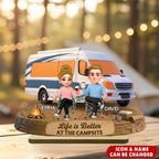 Eternal Love Couple Camping Partners For Life - Personalized 2-Layered Wooden Plaque - Valentine's Day Gift For Couple, For Campers