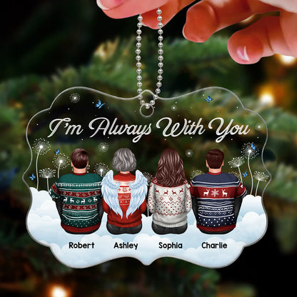 Always With You Memorial Dandelion Cloud Personalized Acrylic Ornament