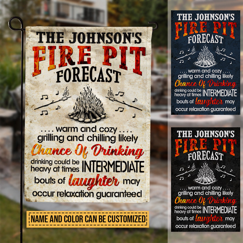 Camping Fire Pit Forecast Chance Of Drinking Custom Flag, Fire Pit Decoration, Camping Outdoor Decor