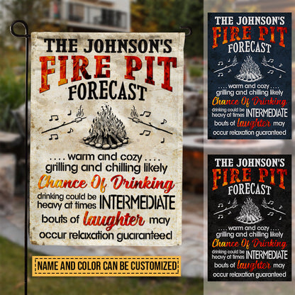 Camping Fire Pit Forecast Chance Of Drinking Custom Flag, Fire Pit Decoration, Camping Outdoor Decor