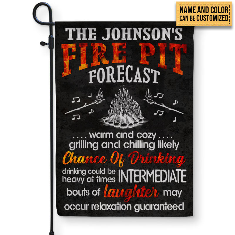 Camping Fire Pit Forecast Chance Of Drinking Custom Flag, Fire Pit Decoration, Camping Outdoor Decor
