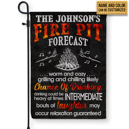 Camping Fire Pit Forecast Chance Of Drinking Custom Flag, Fire Pit Decoration, Camping Outdoor Decor