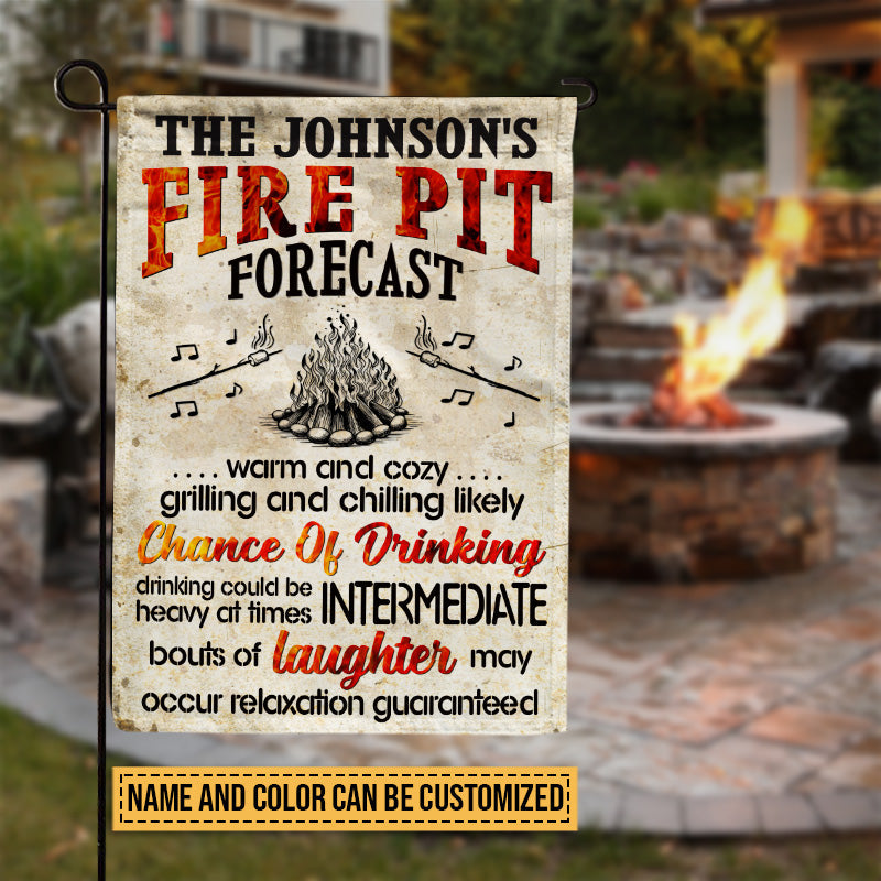 Camping Fire Pit Forecast Chance Of Drinking Custom Flag, Fire Pit Decoration, Camping Outdoor Decor