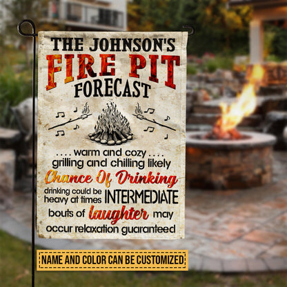 Camping Fire Pit Forecast Chance Of Drinking Custom Flag, Fire Pit Decoration, Camping Outdoor Decor