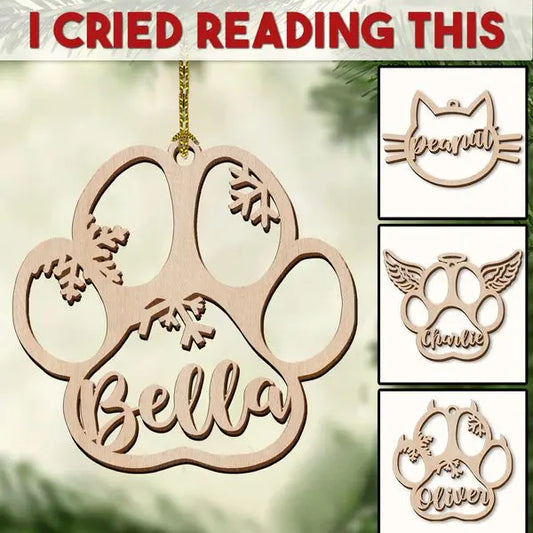 PERSONALIZED DOG/CAT PAW CHRISTMAS ORNAMENT