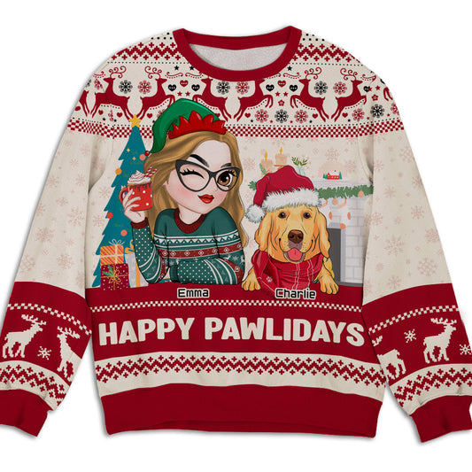 Happy Pawlidays To You - Personalized Custom All-Over-Print Sweatshirt