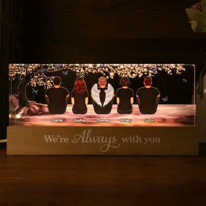 Blossom Tree Always With You Whole Family Memorial Remembrance Gift Personalized Acrylic LED Night Light