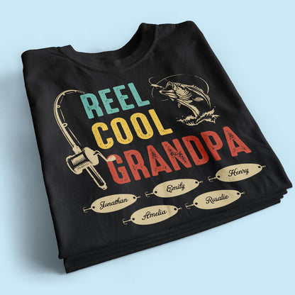 Reel Cool Grandpa Papa Fishing Camouflage Personalized Shirt, Unique 2025 Father's Day Birthday Gift For Grandpa, Dad, Husband