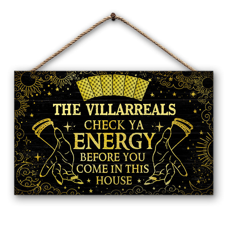 Check Ya Energy Tarot Psychic Reading Home Decor - Personalized Custom Wood Rectangle Sign