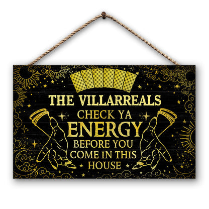 Check Ya Energy Tarot Psychic Reading Home Decor - Personalized Custom Wood Rectangle Sign