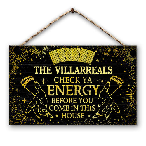 Check Ya Energy Tarot Psychic Reading Home Decor - Personalized Custom Wood Rectangle Sign