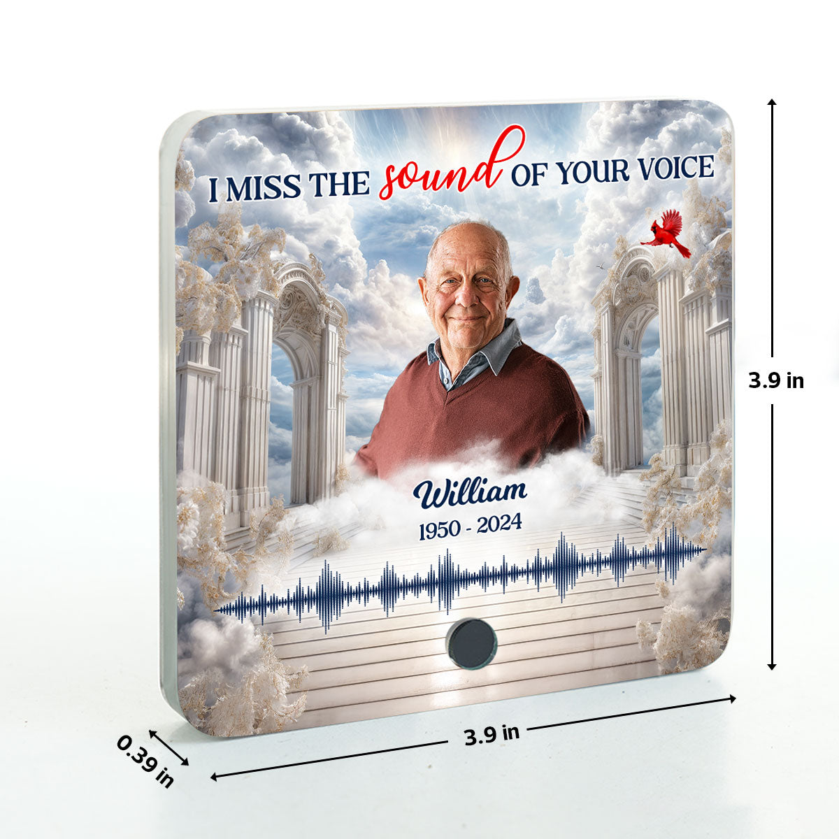 Heaven Gate Custom Photo Voice Message Personalized Music Fridge Magnet, Memorial Keepsake, Remembrance Gift