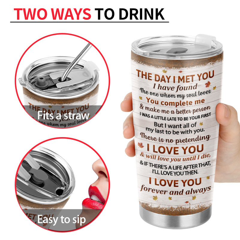 Cowboy Couple The Day I Met You Custom Tumbler, Personalized Horse Couple Tumbler, Couple Gift