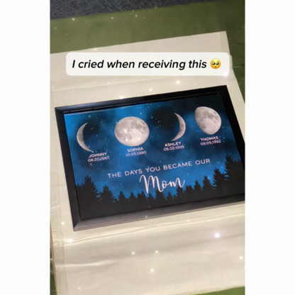 Galaxy Night Custom Birthday Moon Phase The Days You Became Our Mom Personalized Poster, Heartfelt 2025 Mother's Day Gift For Mom
