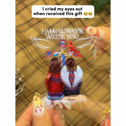 Family Memorial Keepsake Stained Glass Cross Cardinal Personalized Acrylic Ornament