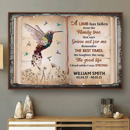 A Limb Has Fallen Family Floral Art - Memorial Gift - Personalized Custom Poster