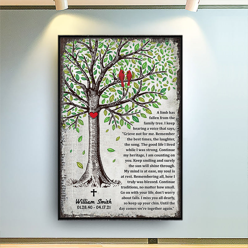 Grieve Not For Me Family Sympathy -  Memorial Gift - Personalized Custom Poster