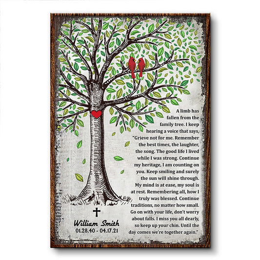 Grieve Not For Me Family Sympathy -  Memorial Gift - Personalized Custom Poster