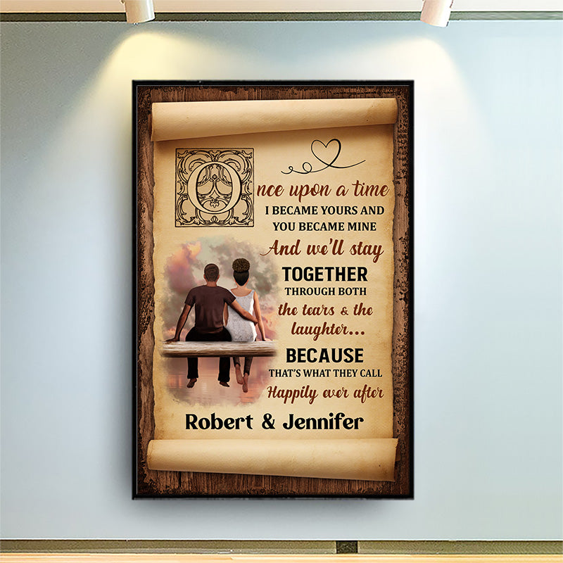 Once Upon A Time Fairy Tale Couple - Romantic Gift - Personalized Custom Poster