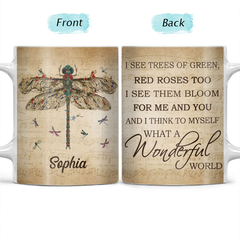 Music Sheet What A Wonderful World Gardening - Personalized Custom White Edge-to-Edge Mug