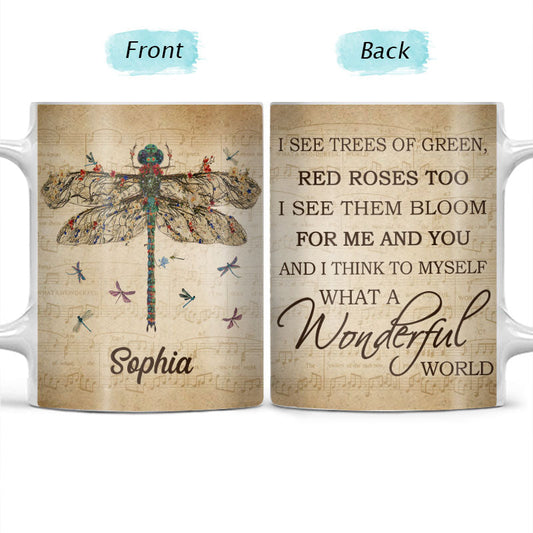 Music Sheet What A Wonderful World Gardening - Personalized Custom White Edge-to-Edge Mug