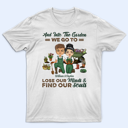 Garden Couple Find Our Souls - Gift For Couples - Personalized Custom T Shirt