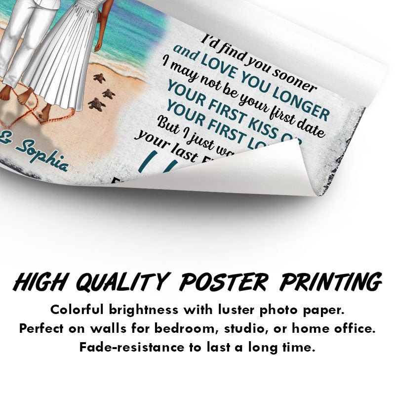 Beach Couple I Love You To The Beach And Back - Gift For Couples - Personalized Custom Poster