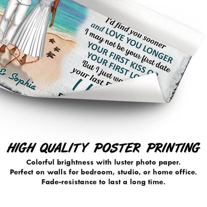 Beach Couple I Love You To The Beach And Back - Gift For Couples - Personalized Custom Poster