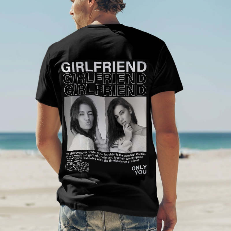 Custom Photo T-shirts Personalized Pictures T-shirt Valentine's Day Gifts for Couples