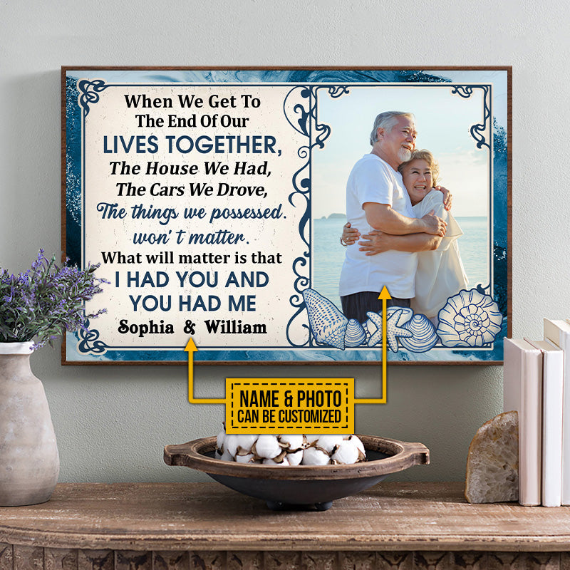 Custom Photo Old Couple Beach Husband Wife When We Get Photo Gift Custom Poster, Anniversary, Wall Pictures, Wall Art, Wall Decor